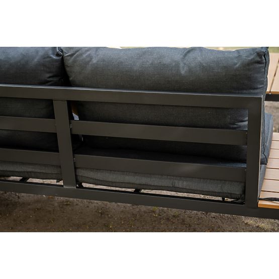 Veliki aluminijski kutni set sa stolom MASSIMO crni