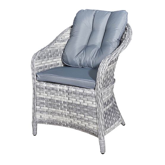 Veliki blagovaonski set od tehno ratana (6 stolica + stol) MODERNO svijetlo siva