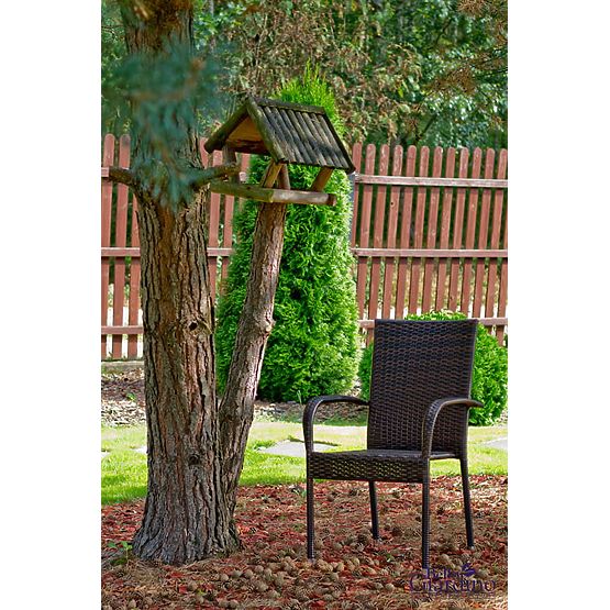 Veliki blagovaonski set od tehno ratana (stol 200x100cm + 8 stolica) SOTTILE crna