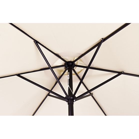 Veliki nagnuti sklopivi vrtni suncobran s ručkom 6 rebara bež 270 cm