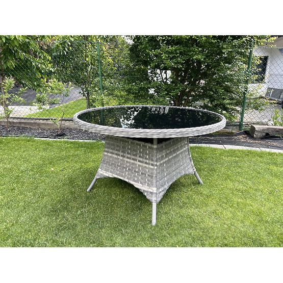 Veliki okrugli stol od tehnoratana MODERNO svijetlosivi