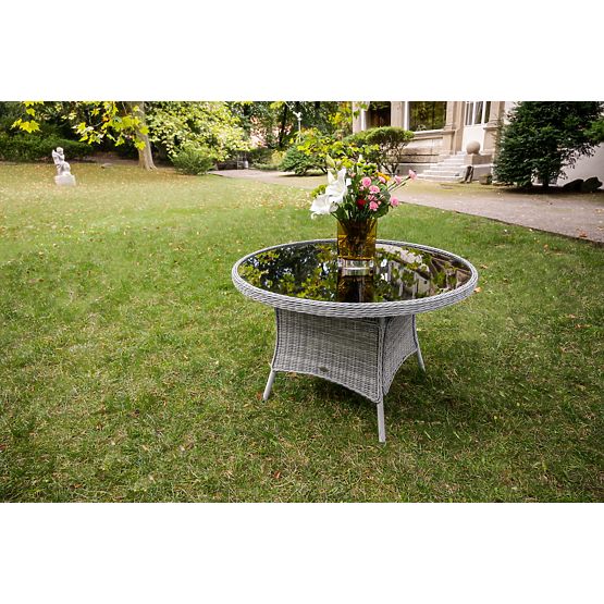 Veliki okrugli stol od tehnoratana MODERNO svijetlosivi