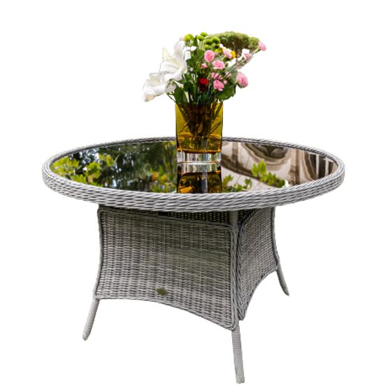 Veliki okrugli stol od tehnoratana MODERNO svijetlosivi