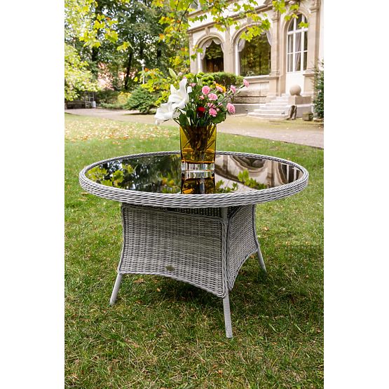 Veliki okrugli stol od tehnoratana MODERNO svijetlosivi