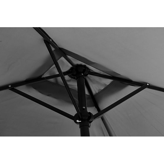 Veliki pravokutni vrtni nagnuti sklopivi sivi suncobran s ručkom 200 x 140 cm