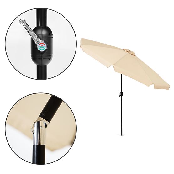 Veliki vrtni suncobran 3m nagnuti s ručkom bež