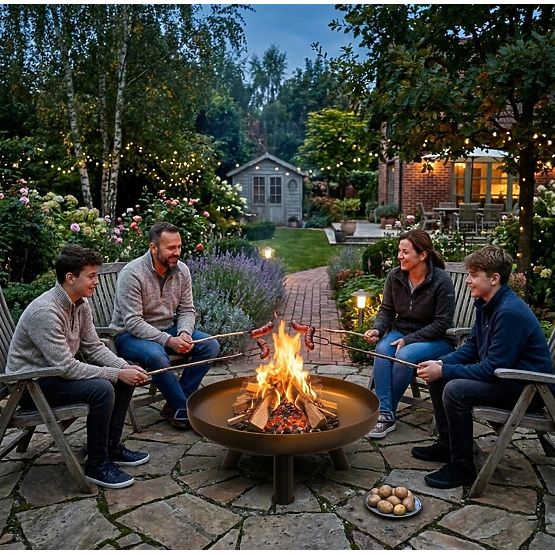 Veliko čvrsto lijevano željezno vrtno ložište 60 cm idealno za logorsku vatru