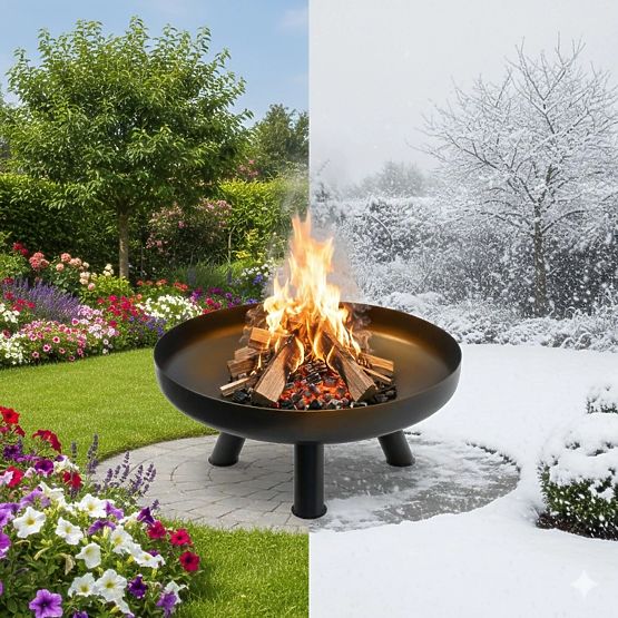 Veliko čvrsto lijevano željezno vrtno ložište 60 cm idealno za logorsku vatru