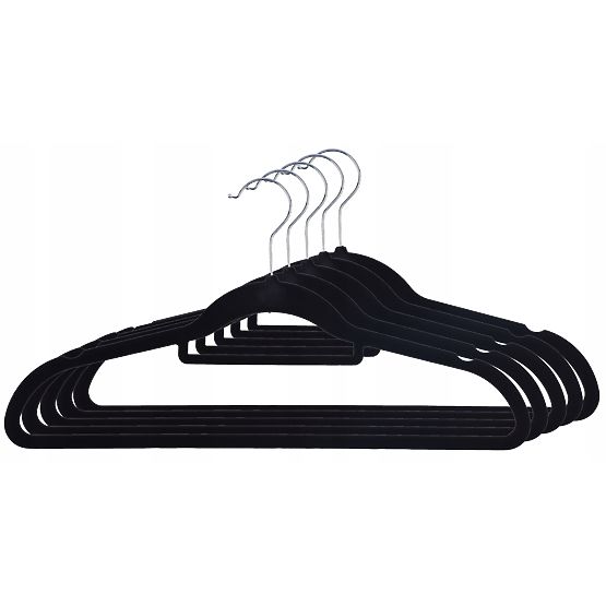 Velur vješalica Maxi set 5 kom - crna