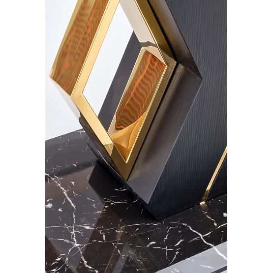 VINCENZO proširivi stol ploča: bijeli mramor, noga crna/zlatna (3p=1ks)