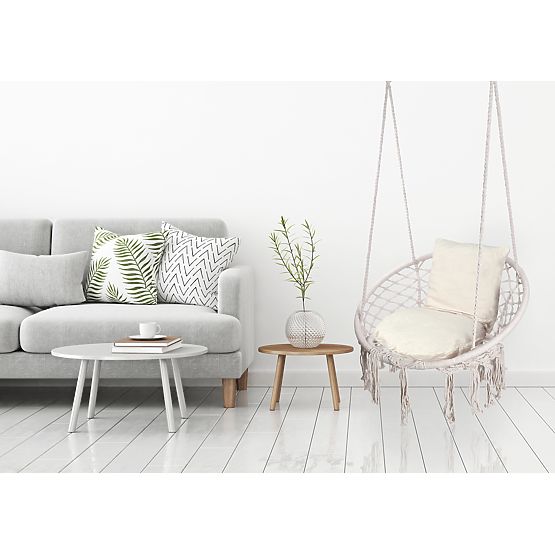 Viseća stolica Bocianje gnijezdo TOGO s krem jastucima