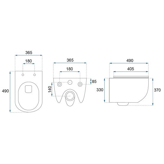 Viseća WC školjka Rea Carlo Mini Tornado GOLD EDGE