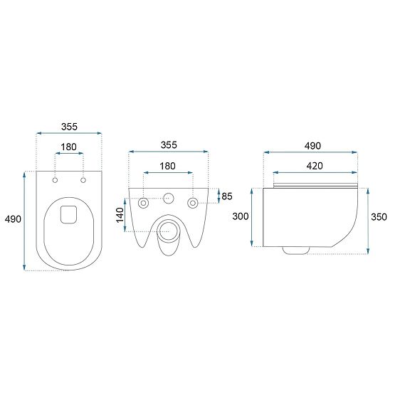 Viseća WC školjka Rea Carlo Mini Tornado NF CRNA MAT