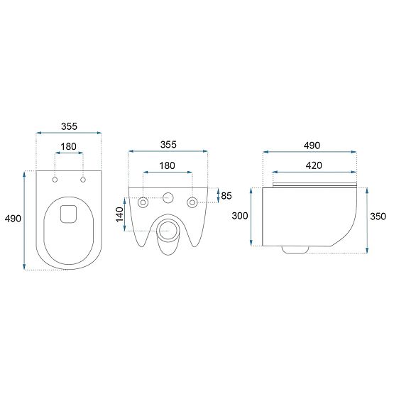 Viseća WC školjka Rea Carlo Mini Tornado NFQ Zlatna Bijela