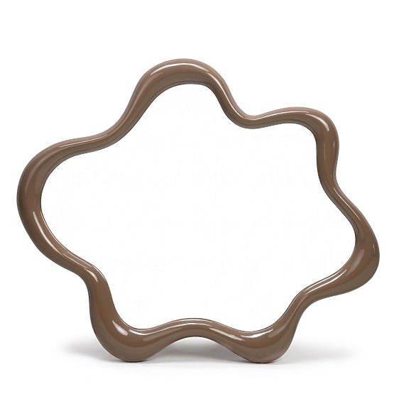 Viseće ogledalo Izzi, nepravilno, svijetlosmeđe/mocha, sjajno