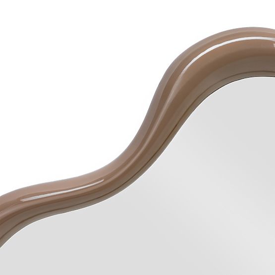 Viseće ogledalo Izzi, nepravilno, svijetlosmeđe/mocha, sjajno