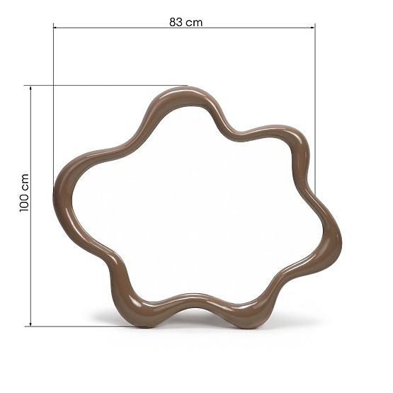 Viseće ogledalo Izzi, nepravilno, svijetlosmeđe/mocha, sjajno
