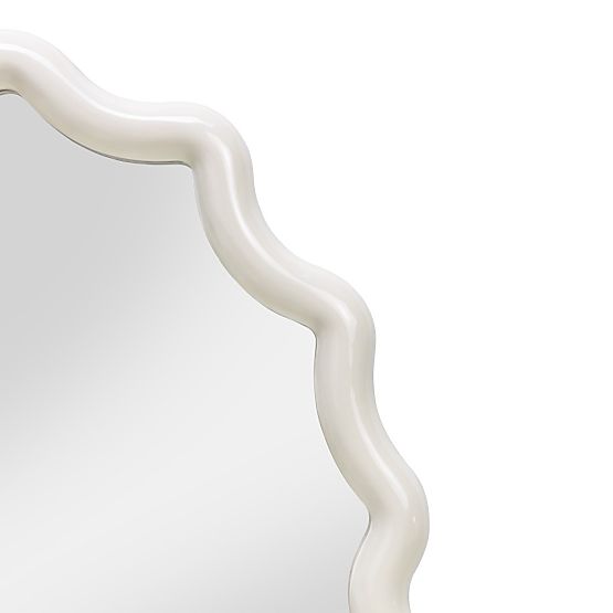 Viseće ogledalo Lumi, mliječno bijela, sjajna