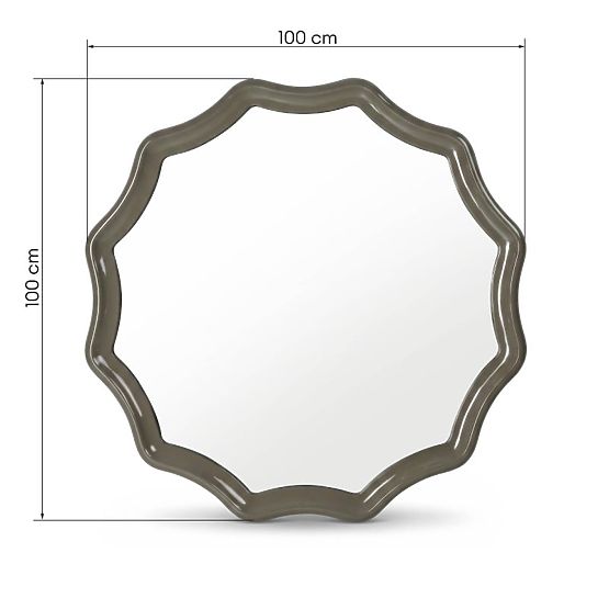 Viseće ogledalo Luppo, zeleno-sivo, sjajno