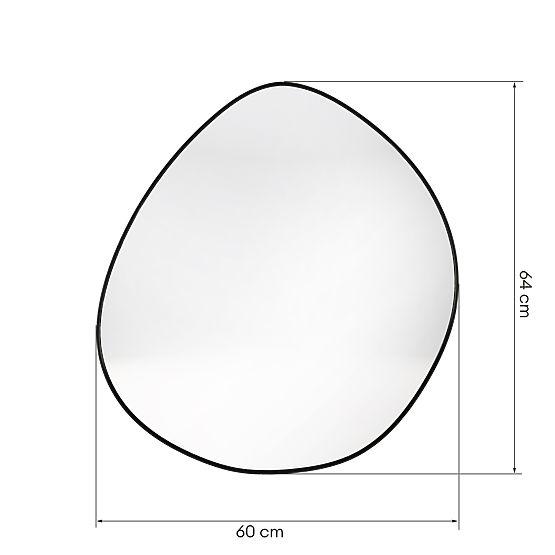 Viseće ogledalo s crnim okvirom Alonzo, 64x60 cm, nepravilnog oblika