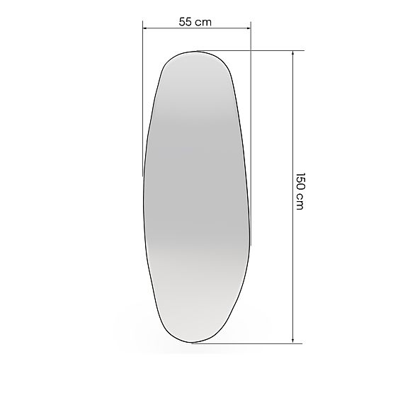 Viseće ogledalo u crnom okviru Frivatti, 55x150 cm, nepravilnog oblika