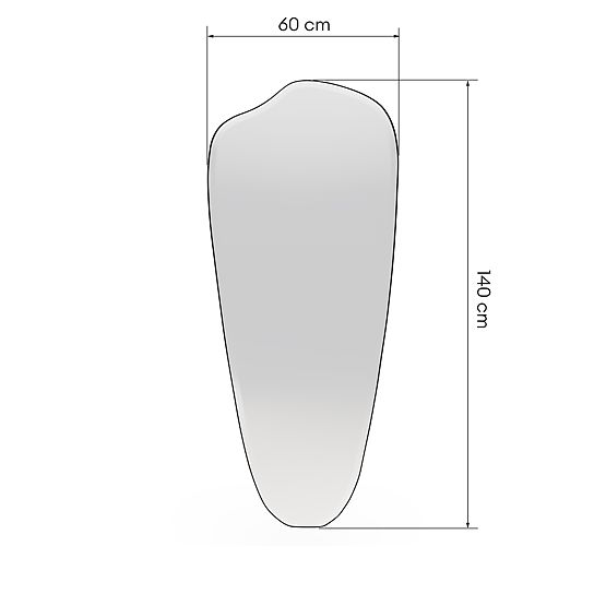 Viseće ogledalo u crnom okviru Frivatti, 60x140 cm, nepravilnog oblika