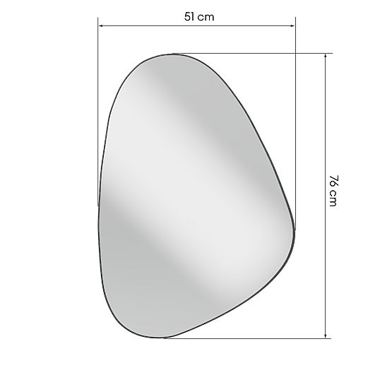 Viseće ogledalo u crnom okviru Libia, 76x51 cm, nepravilnog oblika