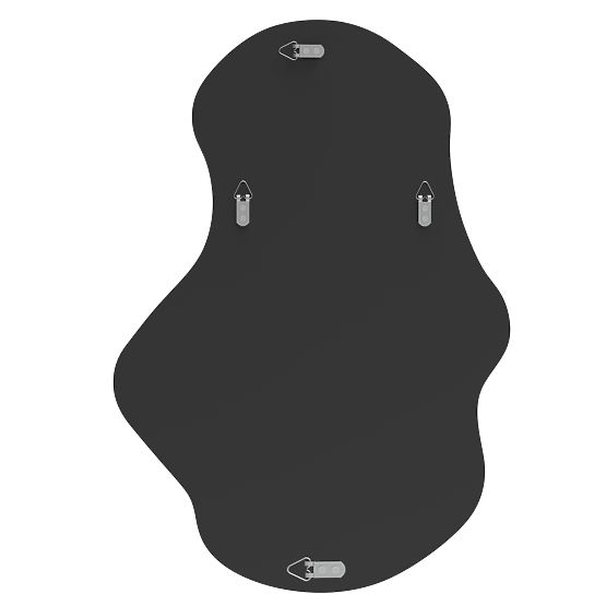 Viseće ogledalo u crnom okviru Zoe, 80x55 cm, nepravilnog oblika