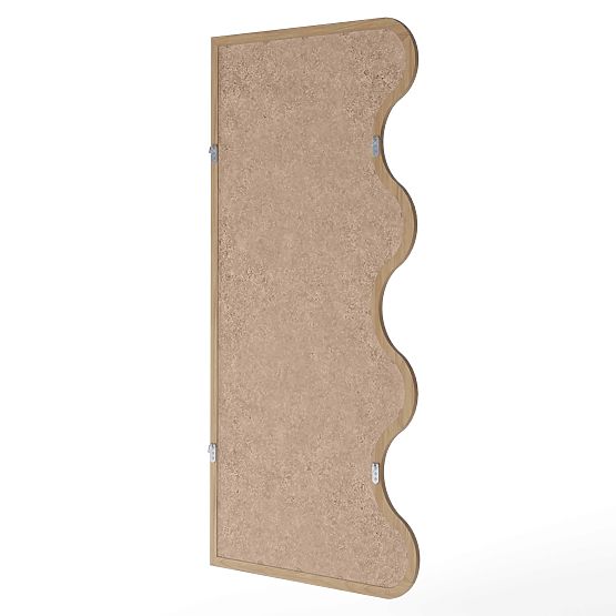 Viseće ogledalo u valovitom okviru Noelie, 140x70 cm, pravokutno, drvo paulovnije, prirodno