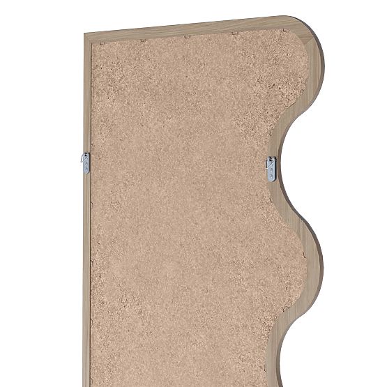 Viseće ogledalo u valovitom okviru Noelie, 140x70 cm, pravokutno, drvo paulovnije, prirodno