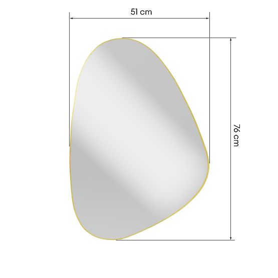 Viseće ogledalo u zlatnom okviru Libia, 76x51 cm, nepravilnog oblika