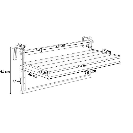 Viseći balkonski stol AGATTI BIS STONEWOOD