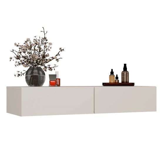 Viseći Kozmetički Toaletni Stol MIKA 110 cm s 2 Ladice za Spavaću Sobu KAŠMIR Bež