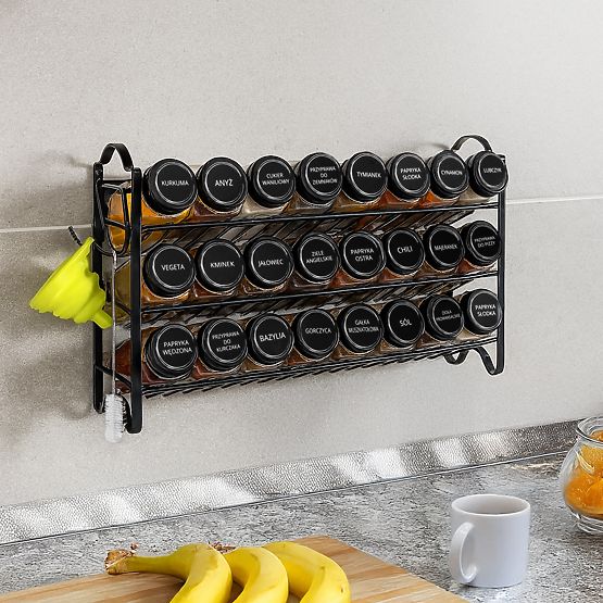 Višeslojni stalak za začine ENELDO 24 staklenki + 72 naljepnice