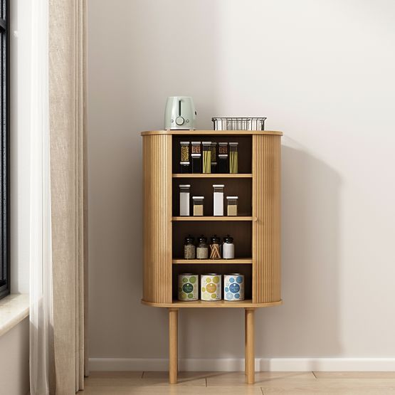 Visoka komoda Clemente s letvicama, prirodna