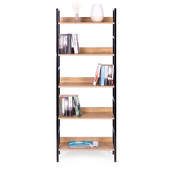 Visoka loft polica s 5 polica metal MDF ModernHome