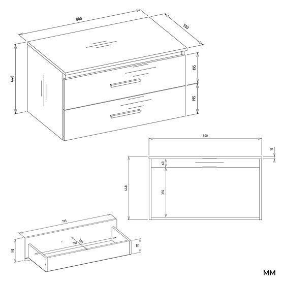 VISOKI KUPAONSKI ORMARIĆ NEL 80 BIJELI S 2 LADICE ISPOD UMIVAONIKA