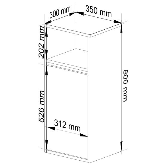 VISOKI KUPAONSKI ORMARIĆ VAMI W35 1D 1W GRAFIT SIVA / HRAST ARTISAN