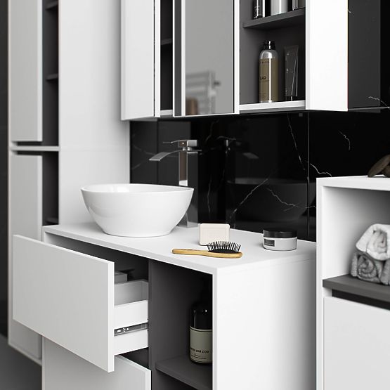 VISOKI KUPAONSKI ORMARIĆ VAMI W50 2D 6P BIJELA / GRAFIT SIVA