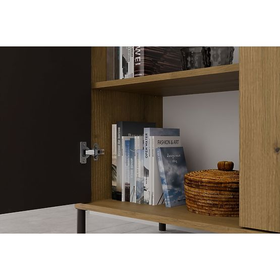 Vitrina KAMARO 2DD SLIM/GLATKI HRAST ARTISAN Lamelni Prednji Urezani + Klasični