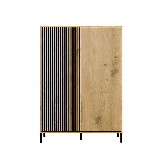 Vitrina KAMARO 2DD SLIM/GLATKI HRAST ARTISAN Lamelni Prednji Urezani + Klasični