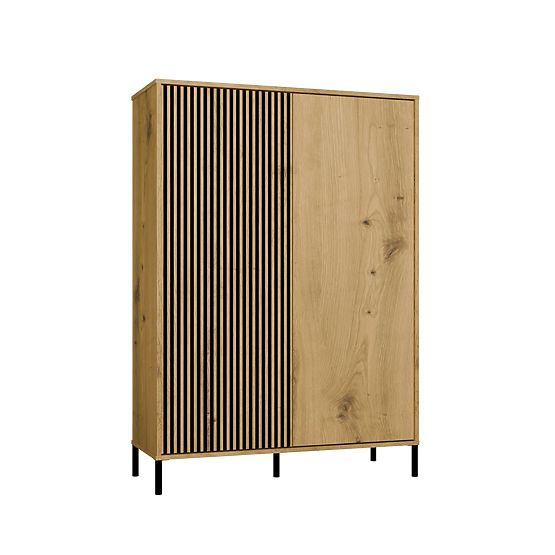 Vitrina KAMARO 2DD SLIM/GLATKI HRAST ARTISAN Lamelni Prednji Urezani + Klasični