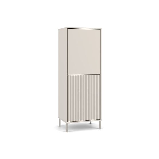 Vitrina KAMARO 2DK SLIM/GLATKI KAŠMIR Lamela Urezana + Klasična Prednja Ploča