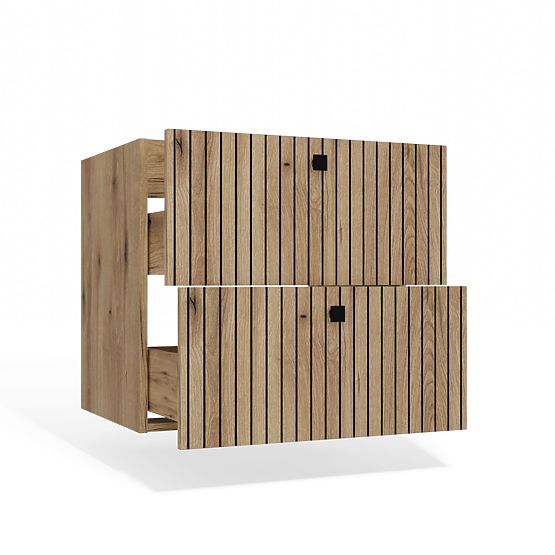 VJEŠALICA ISPOD UMIVAONIKA TIGO 60 2S HRAST EVOKE 2 LADICE S UREZANOM PREDNJOM PLOČOM