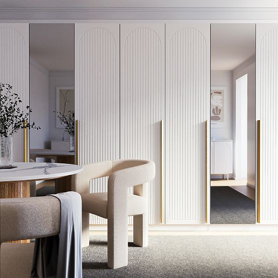 Vrata za ormar Neroli, 45,6 cm, lučne utore, bijela, lijeva