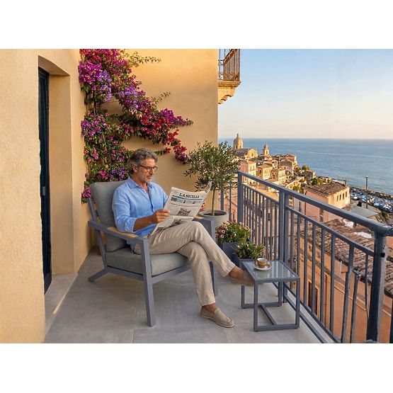 Vrtna aluminijska stolica MISTERIOSO udobno sjedalo