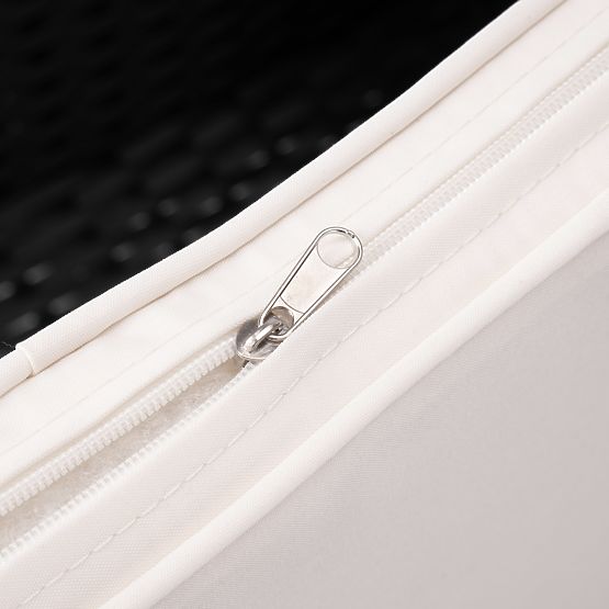 Vrtna klupa od tehnoratana sofa CORDOBA crna s bež jastucima