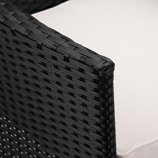 Vrtna klupa od tehnoratana sofa CORDOBA crna s bež jastucima