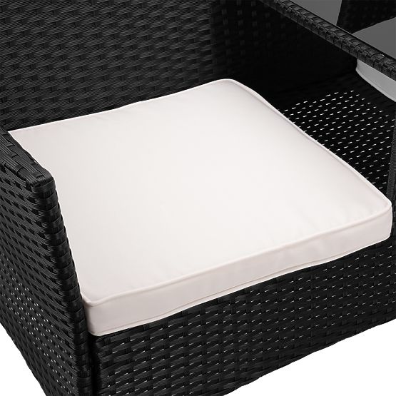 Vrtna klupa od tehnoratana sofa CORDOBA crna s bež jastucima