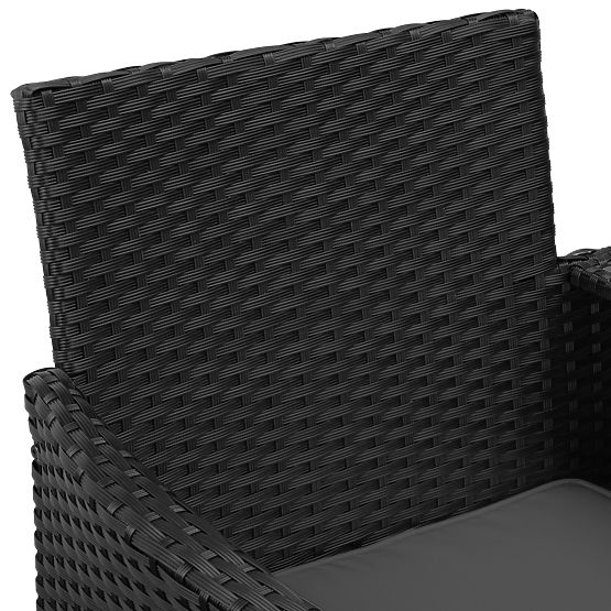 Vrtna klupa od tehnoratana sofa CORDOBA crna sa sivim jastucima